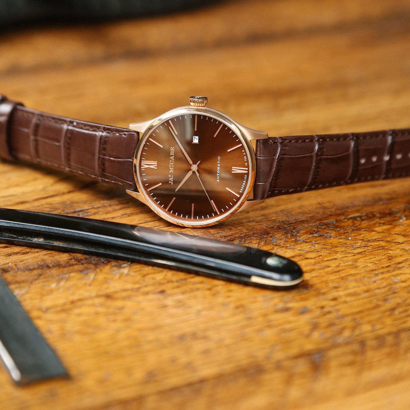a7 Men's Brown Leather Watch - Image 1